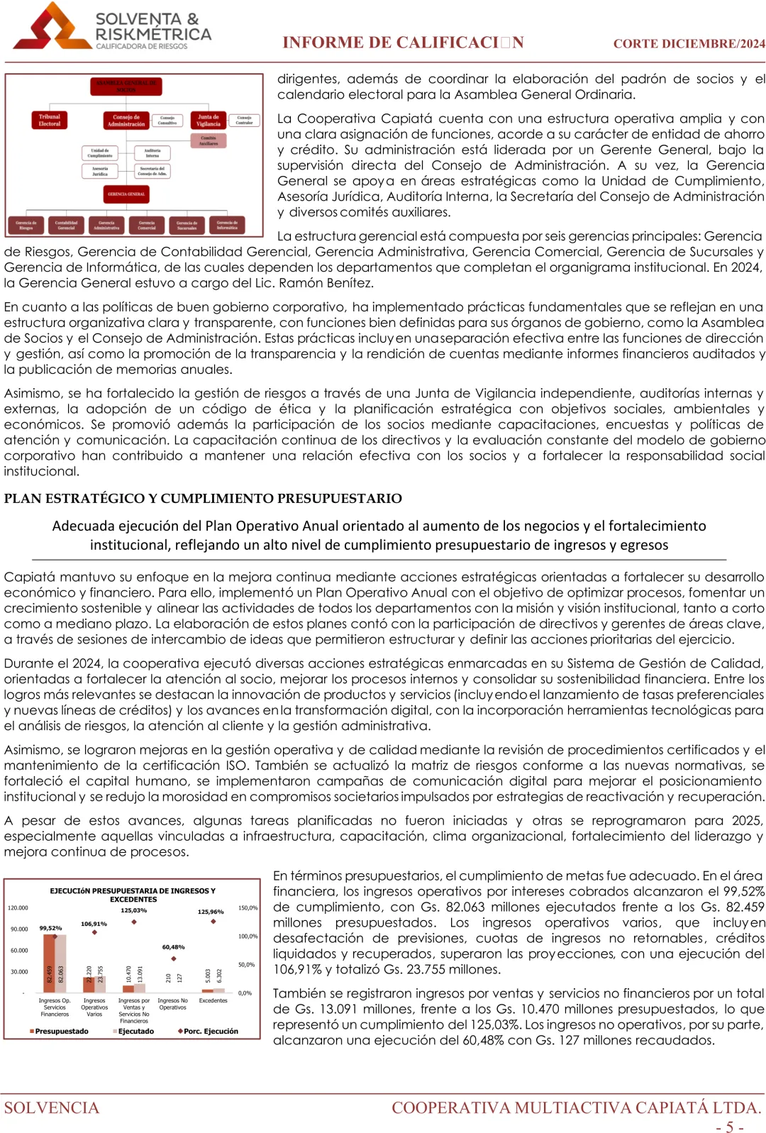 INFORME DE CALIFICACIÓN COOPERATIVA CAPIATÁ